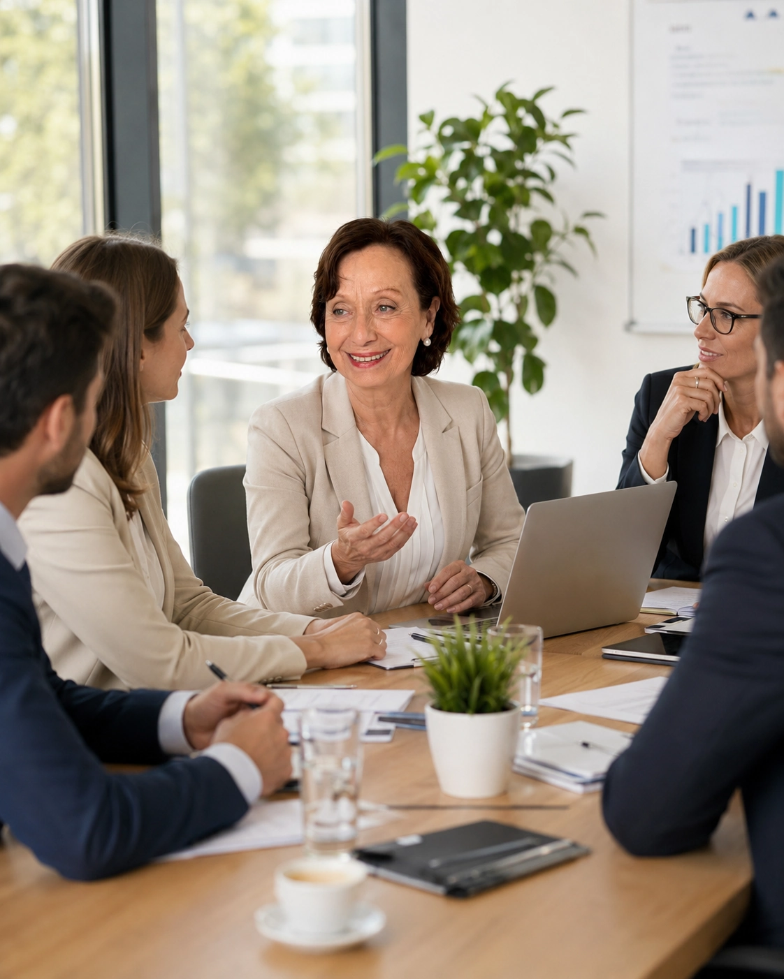 Personas conversando en un espacio de trabajo luminoso